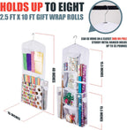 Double-Sided Hanging Gift Bag and Gift Wrap Organizer (White)