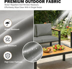 HOMREST Outdoor Couch Aluminum Patio Furniture Sofa, Loveseat and Ottoman, All-Weather Metal Outdoor Patio Furniture with Cushions, (Dark Grey) | Sofa