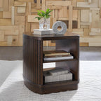 Signature Design by Ashley Korestone Contemporary End Table with Storage and Adjustable Shelf, Dark Brown