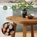 Solid Wood Round Dining Table for 2-4, 31.5-Inch Farmhouse Small Kitchen Table for Dining Room, Kitchen, or Small Spaces (Brown)
