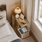 LITTLE TREE C Shaped End Table for Sofa & Bedroom - Small Side Table for Living Room, Over Couch Tray Stand for Laptop, Snacks, Books, Brown, 1 Pack