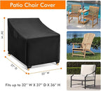 WLEAFJ Outdoor Adirondack Chair Covers Waterproof, Black Lawn Patio Furniture Covers, Heavy Duty Patio Lounge Deep Seat Cover, 2 Pack - 32" W x 37" D x 36" H