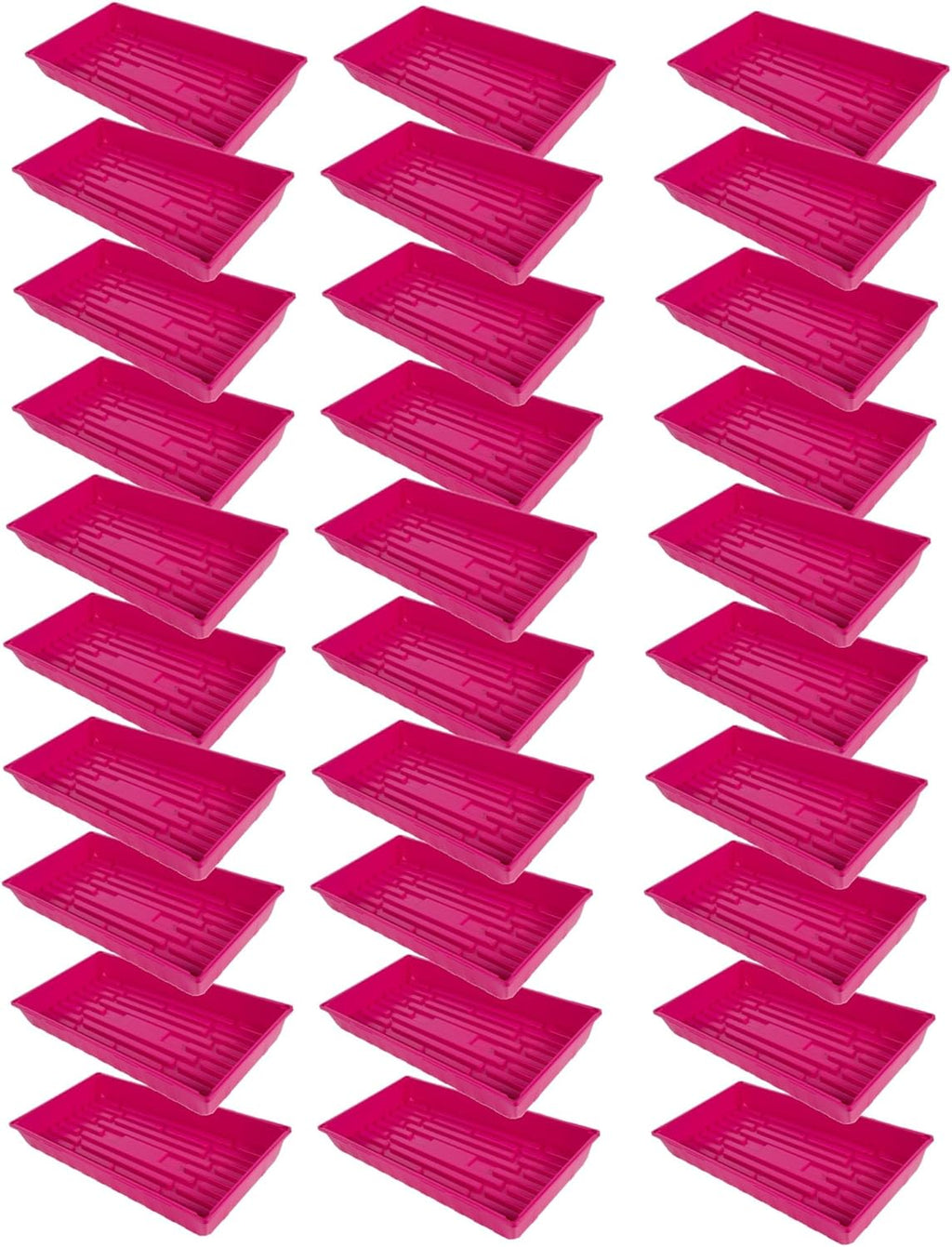 SUNPACK 10" x 20" Mega Plastic Seed Starting Tray, Magenta, 2.5" (Pack of 30) - No Drainage Holes, Ideal for Greenhouses or Indoor Gardening - Made of Thick, Strong Plastic