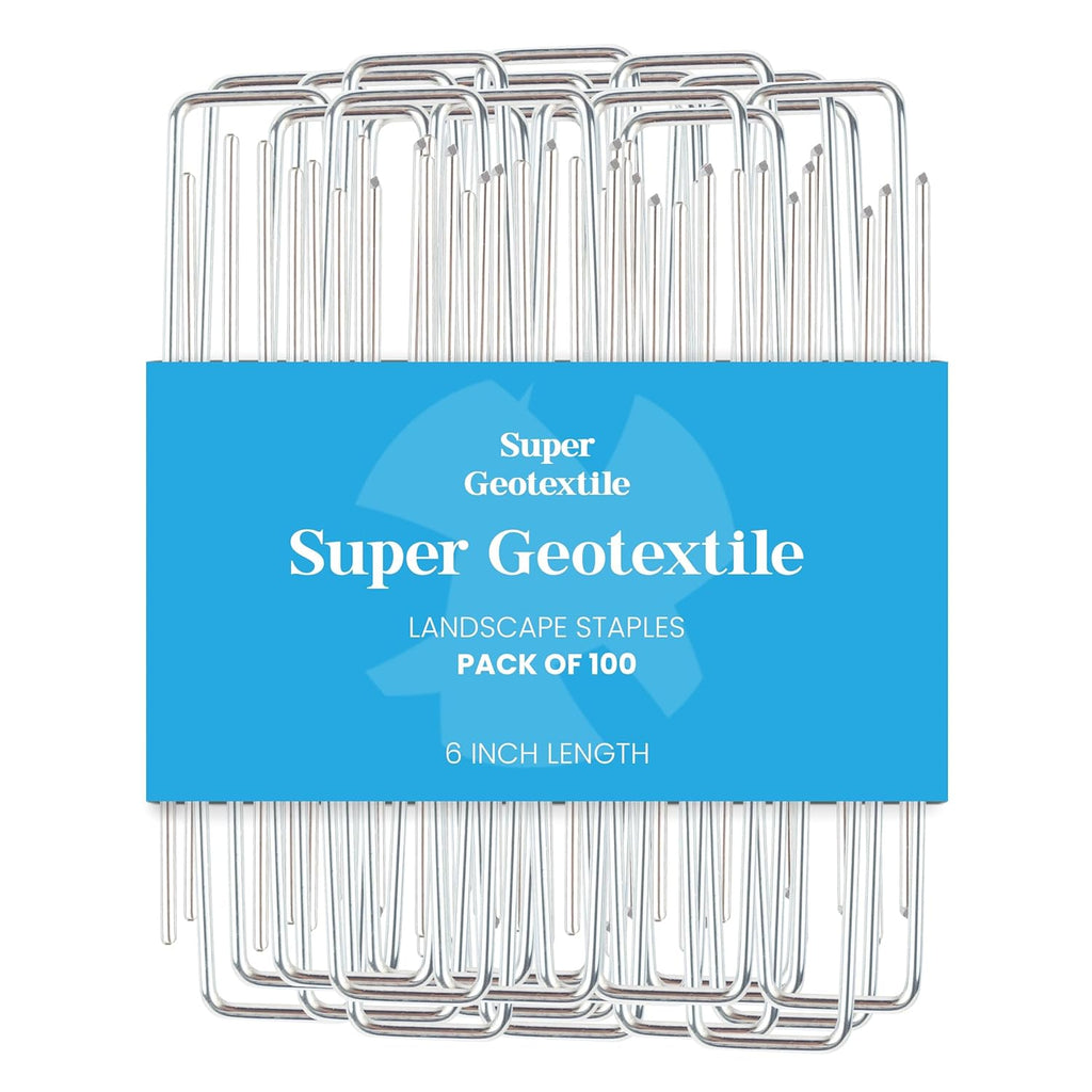 Landscape Staples - Heavy Duty 11 Gauge Galvanized U-Shaped Sod Pins for Weed Barrier and Landscaping Fabric Stakes - 1" x 6" (100 pcs)