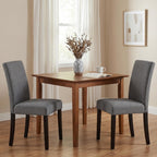 Modern Fabric Dining Chairs,Elegant Design Kitchen & Dining Room Chairs with High Back for Home Dining Space (Gray, Set of 2)