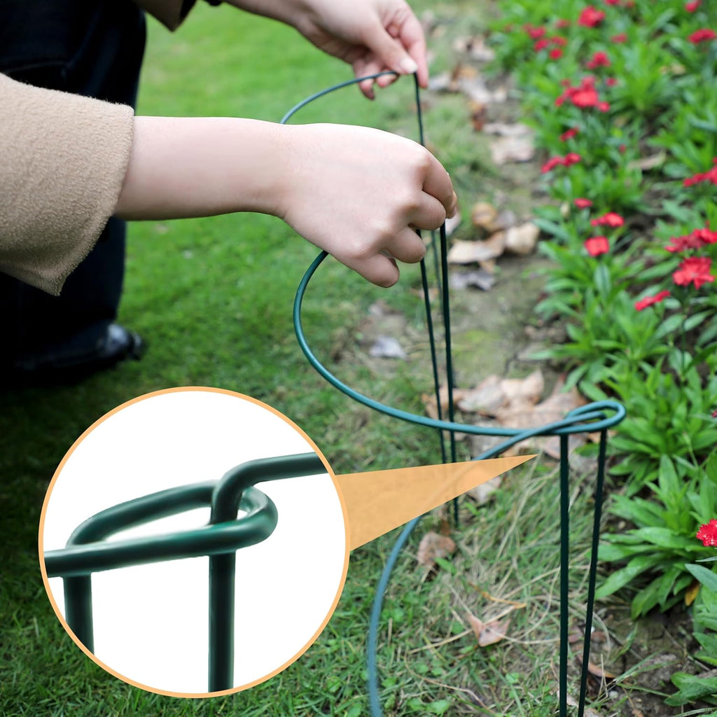 TCBWFY 10 Pack Plant Support Stakes for Peony,10" Widex16 High Heavy Duty Peony Cages and Support,Metal Peony Supports for Outdoor Indoor Plants,Plant Supports for Peony,Tomatoes,Hydrangea,Rose