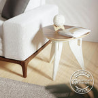 HOEK Side Table - Modern Square End Table and Multipurpose Stool with One-Click Assembly, Compact 17" x 17" Accent Table for Living Room, Bedroom, or Home Office (Walnut/White)