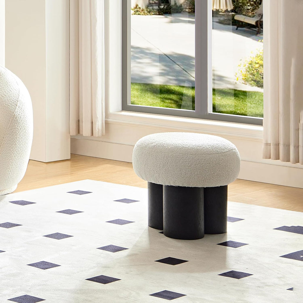White Lamb Wool seat, Barrel PVC Pipe with Black ash Willow