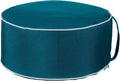QILLOWAY Inflatable Outdoor Ottoman for Patio, Waterproof Round Pouf, Inflatable Foot Rest, Outdoor Footstool for Poolside, Garden，Camping,Peacock Blue