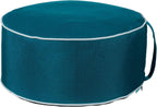 QILLOWAY Inflatable Outdoor Ottoman for Patio, Waterproof Round Pouf, Inflatable Foot Rest, Outdoor Footstool for Poolside, Garden，Camping,Peacock Blue
