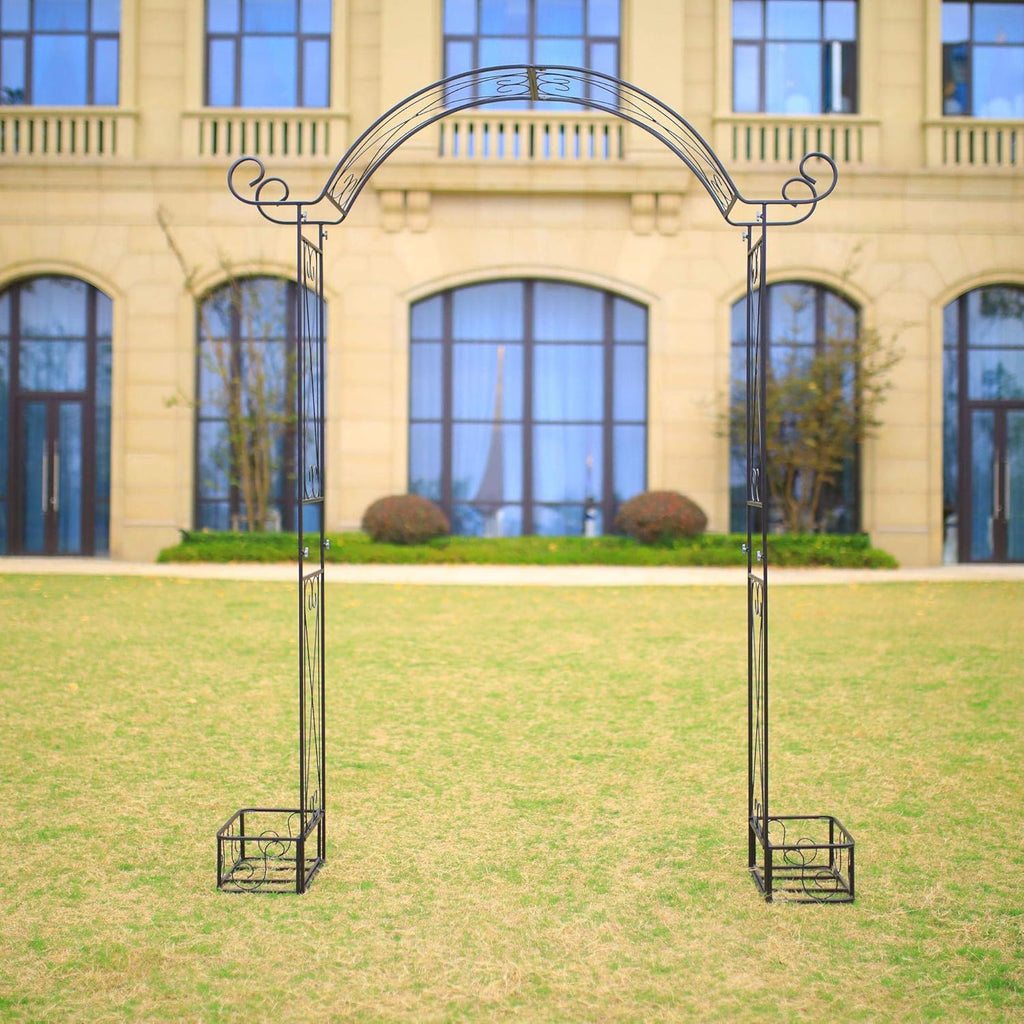 Steel Garden Arch, 7'1" High x 5'1" Wide, Garden Arbor for Various Climbing Plant, Outdoor Garden Lawn Backyard