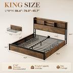 Belffin King Size Bed Frame with 6 Storage Drawers and Carving Headboard