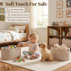 OIASKET 4Packs Natural Cotton Rope Storage Baskets for Organizing Toys, Clothes, Towels & Books, Soft Versatile Organizers for Shelves, Home Decorative Bins, 13''Lx9''Wx7.8''H, Brown