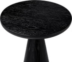 Maven Lane Wood Side Table, 12" Round, Modern Farmhouse Accent Table, Circular Rustic Industrial End Table for Living Room, Family Room, Bedroom, Small Spaces, Owen Drink Table (Aged Black)