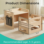 Foldable Toddler Standing Tower & Montessori Weaning Table and Chair Set