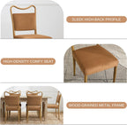 Velvet Dining Chairs Set of 4, Upholstered Dining Chairs with Wood Grained Metal Frame, Mid Century Modern Velvet Chairs for Dining Room, Kitchen and Restaurant,Velvet Brown