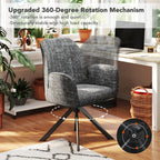 Furniliving Swivel Dining Chairs Set of 2, Upholstered Dining Room Chairs with Arms, 360° Swivel Dining Chairs with Metal Frame, Modern Kitchen Chairs for Lounge, Chenille, Darkgrey