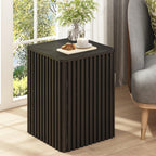 HOKYHOKY Fluted Side Table with Storage-Small Square End Table