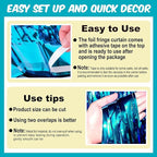 6 Pack Lake Blue Foil Fringe Curtains Backdrop, 3.28 x 8.2 Ft Metallic Streamers Tinsel Curtains Background for Photo Booth, Birthday, Weddings, Carnivals, Graduation, Themed Party Decorations