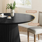 Tribesigns 47" Round Dining Table for 4-6 People, Farmhouse Circle Kitchen Table with Heavy Duty Fluted Pedestal Base for Dining Room, Kitchen, Living Room (Table Only)