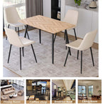 Small Dining Table Set for 4, Modern Dining Table and Chairs Set with 4 Fabric Dining Chairs, 5 Piece Wooden Dining Table Set, 47'' Kitchen Table Set, Ideal for Small Spaces