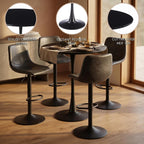 LeisureMod Bristol Collection 35" Round Bar Height Table, Modern MDF Top Pub with Black Pedestal Base, Bistro Cocktail Table for Kitchen, Dining Room, Cafe, Restaurant & Home Bar, Black