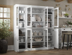 Palace Imports 100% Solid Wood Kitchen Pantry, White, 65" w x 71.5" h x 15.5" d, Renewable Eco-Friendly Wood, Made in Brazil
