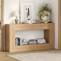 Gyfimoie 55" Console Table, 2-Tier Farmhouse Sofa Table with Storage Behind Couch, Narrow Rectangular Entryway Table for Living Room, Hallway, Entrance, Foyer, Natural