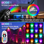 Outdoor Landscape Lighting, 6 Pack RGB Outdoor Spot Lights with Transformers and Remote, 12V Low Voltage Color Changing Landscape Lights IP65 Waterproof Plug in Outdoor Uplights for Yard House Tree