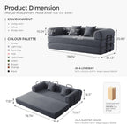 79" Convertible Futon Sofa Bed, Couch for Living Room | Dark Gray | Folding Corduroy Sleeper Sofa, Modular Futon Couch with Fixed-Shape Frame, Pull Out Couch No Assembly
