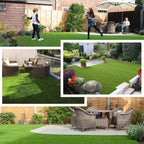Petgrow Synthetic Artificial Grass Turf Lawn 4 x 18ft, 1.38" Outdoor/Indoor Fake Grass Rug Astroturf for Dogs,Faux Grass Rug with Drainage Holes/Custom Size Provided