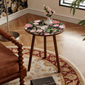 Round Side Table,Mid Century Modern End Table for Couch Bedside,Easy Assembly Accent Nightstand with Solid Wood Leg for Living Room,Bedroom,Corners,Small Table Stand for Small Spaces