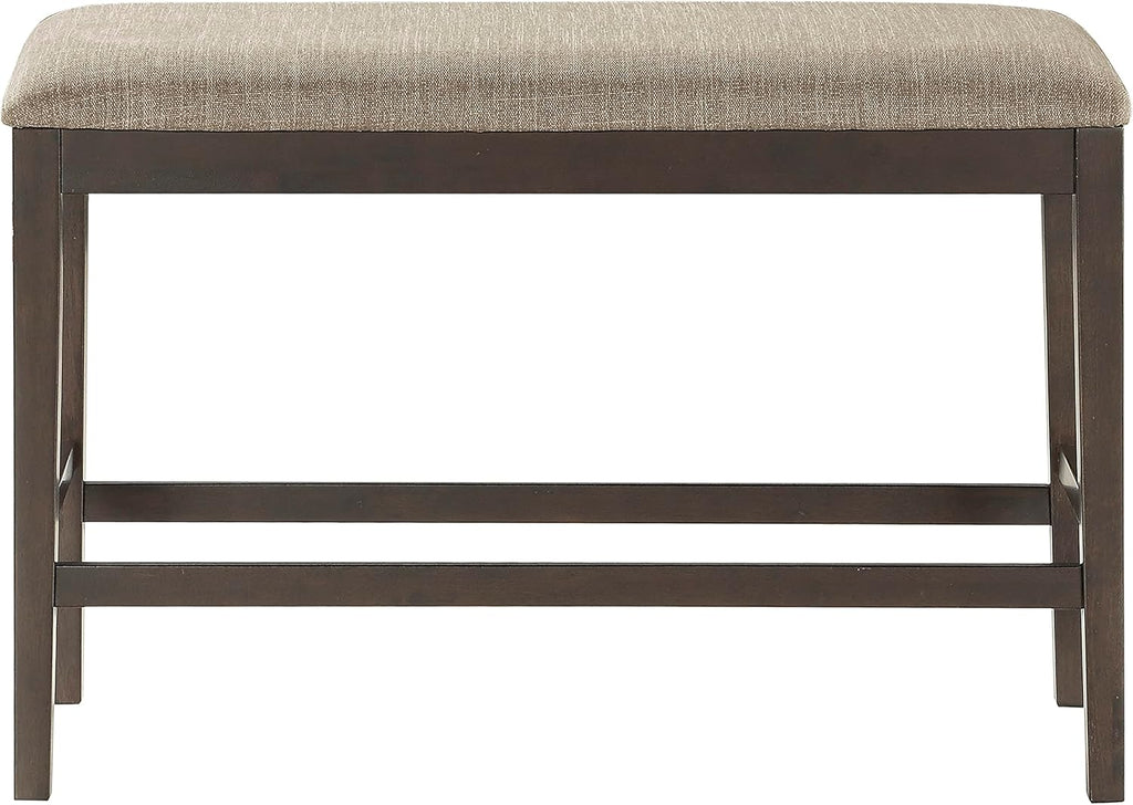 Lexicon Baronscourt Farmhouse Small Entryway Bench - 39 Inch, Upholstered Counter Height Solid Wood Frame, Padded Top, Easy Assembly , 26"Seat Height, Farmhouse End of Bed Bench For Bedroom,Dark Brown