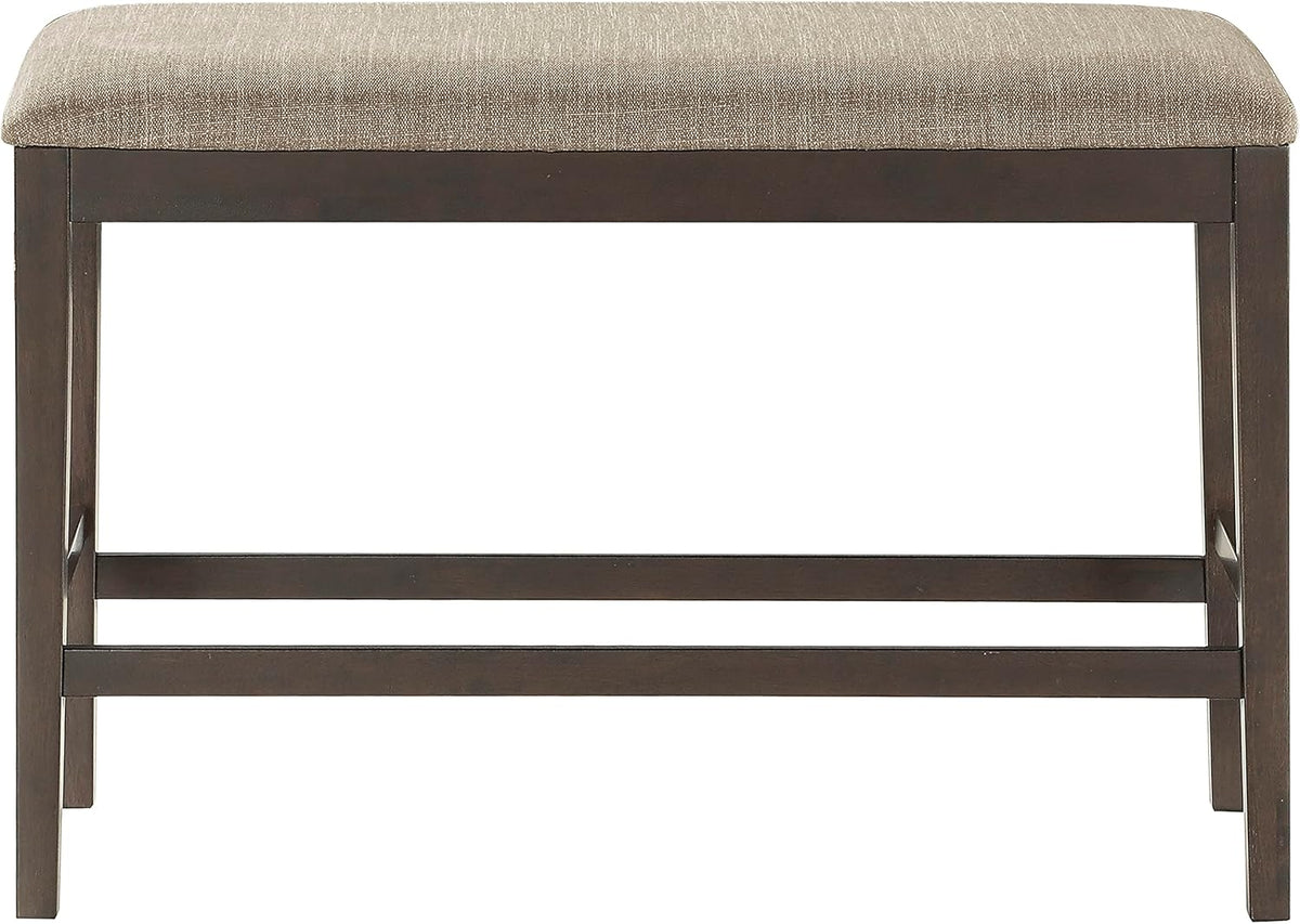 Lexicon Baronscourt Farmhouse Small Entryway Bench - 39 Inch, Upholstered Counter Height Solid Wood Frame, Padded Top, Easy Assembly , 26"Seat Height, Farmhouse End of Bed Bench For Bedroom,Dark Brown