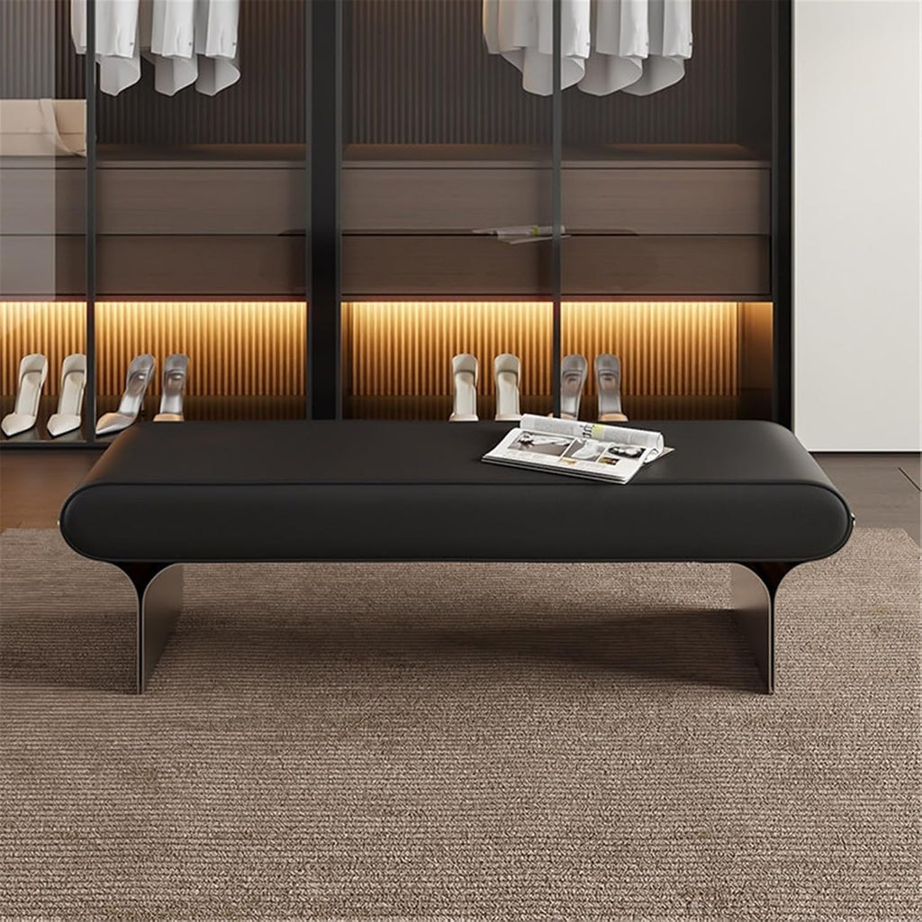 Modern Wooden Bench at The Foot of The Bed Long Beside The Suitable for Bedroom and Walk-in Closet Entryway(XS)