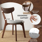 NAFORT Round Dining Table Set for 2, Mid-Century Modern Table and Chairs, Wood Kitchen Table w/Cushioned Chairs, Compact 3 Piece Dinette Set for Office, Bistro, Small Spaces, Kitchen, Restaurant
