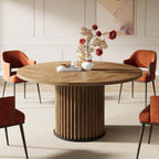 Tribesigns 47.24" Brown Round Dining Table for 4-6 People