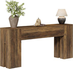 Tribesigns 71-Inch Long Console Table for Entryway, Farmhouse Sofa Console | Wood Entry Table, Console Table for Hallway, Foyer, 300 Lb Capacity, Sturdy and Stable, Easy Assembly, Rustic Brown