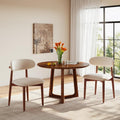 Wood Dining Chairs Set of 2, Modern Kitchen Chair, Upholstered Dining Chair with Ergonomic Backrest and Non-Slip Foot Pads, Farmhouse Dining Chairs Very Strong (Beige)