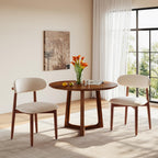 Wood Dining Chairs Set of 2, Modern Kitchen Chair, Upholstered Dining Chair with Ergonomic Backrest and Non-Slip Foot Pads, Farmhouse Dining Chairs Very Strong (Beige)