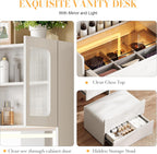 GOWE Vanity Table Set with Storage Adjustable Modern Contemporary for Bedroom Furniture