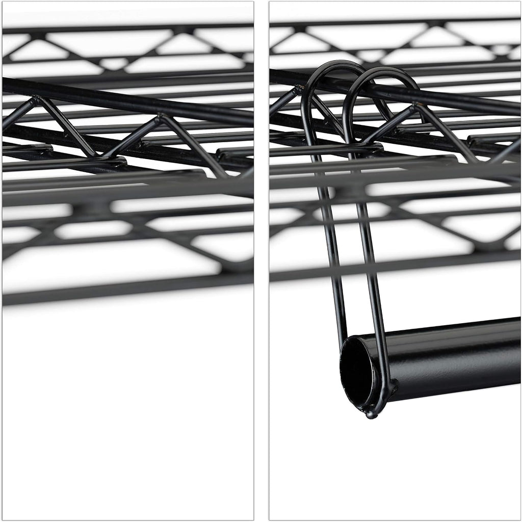 Relaxdays Open Clothes Rack, Black, 180 x 120 x 45 cm