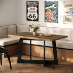 Tribesigns 47-Inch Dining Table for 2-4 People, Small Kitchen Table with Sturdy Pedestal Base, Farmhouse Wood Kitchen & Dining Room Furniture for Small Spaces, Rustic Brown and Black