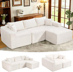 Brage Living 2026 New 108" Cloud Sectional Couch, Comfy Modular Sectional Sofa with Deep Seat, Sofa Couch with L-Shaped Chaise for Living Room, No Assembly Required (Beige, with Ottoman)