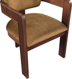 Meridian Furniture Sacha Velvet/Rubberwood Dining Chair, Saddle, Set of 2
