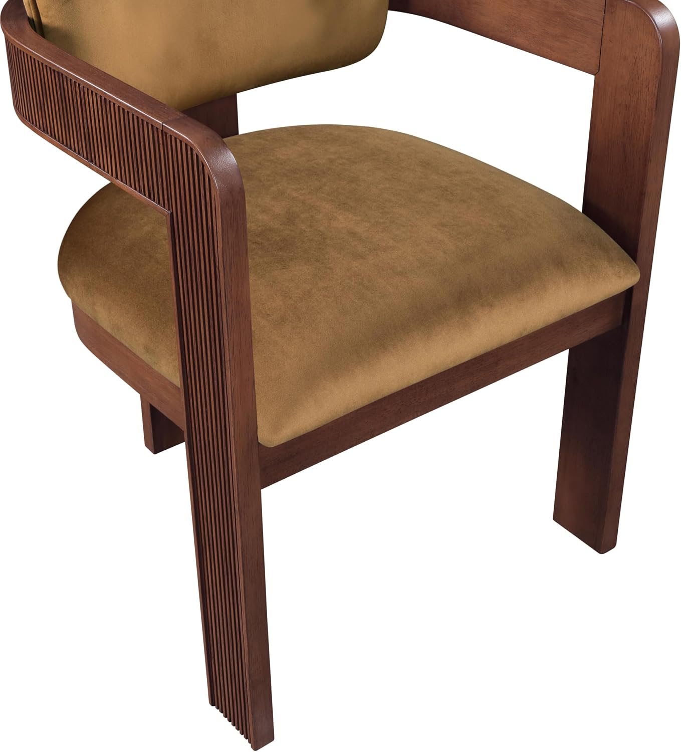 Meridian Furniture Sacha Velvet/Rubberwood Dining Chair, Saddle, Set of 2