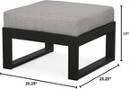 POLYWOOD® Edge Modular Deep Seating Ottoman, Black/Grey Mist