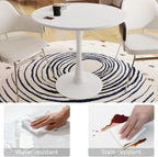27.5" White Round Dining Table, MDF Top with Metal Pedestal Base, Modern Accent Table for Small Spaces, Kitchen, Dining Room & Living Room
