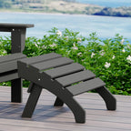 WestinTrends Dylan Outdoor Patio HDPE Adirondack Ottoman Footrest, Gray