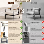 RNKSFX Modern Accent Chairs Set of 2 for Living Room Bedroom Mid Century Arm Chairs Upholstered Office Accent Chairs Comfy Waiting Room Chairs with Metal Frame, Cream White